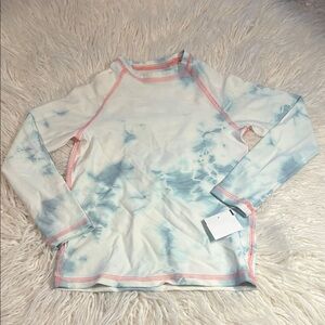 Kids Mollusk Made in California ~ Swim Long Sleeve Rash Guard - Blue Tie-Dye 4T